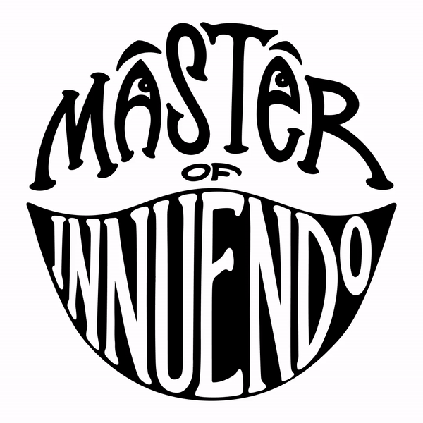 Master Of Innuendo logo (a carnival-style face made out of the title of the game) winking